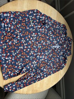 Callaway Navy Top with Red, White & Yellow Floral Print